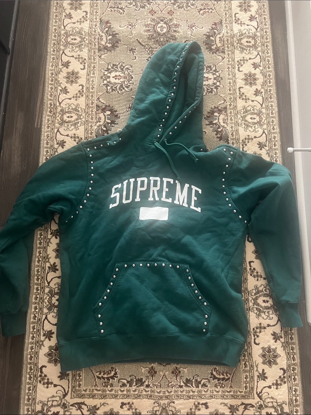 Supreme hoodie green stud studs rivets Men Sweater Subcategory